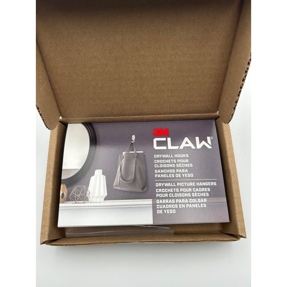 3M CLAW Drywall Picture Hangers 25lb Heavy Duty Steel Hooks 2 Pack 3MPH25-2ES-C